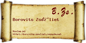 Borovits Zsüliet névjegykártya